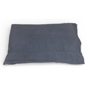 The Citizenry Stonewashed French Linen Flat Sheet Charcoal Gray Full